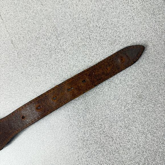 REI Beaded Leather Belt 30 Brown Colorful Stitched Western Southwest *No Buckle - Picture 11 of 11